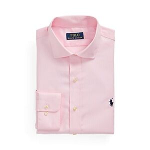 Polo Ralph Lauren mens 16.5 32/33 L pink herringbone classic fit dress shirt EUC